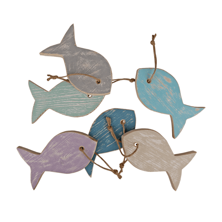 Holz-Schlüsselanhänger Fisch Motiv – Ca. 60x60 Mm, Aus Holz Und Metall, Für Angler & Sammler